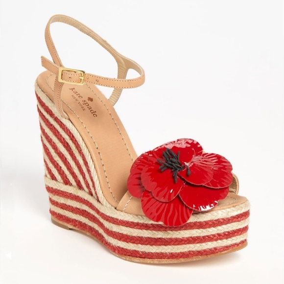kate spade Shoes - Kate Spade Lainey Red Floral Wedge ❤